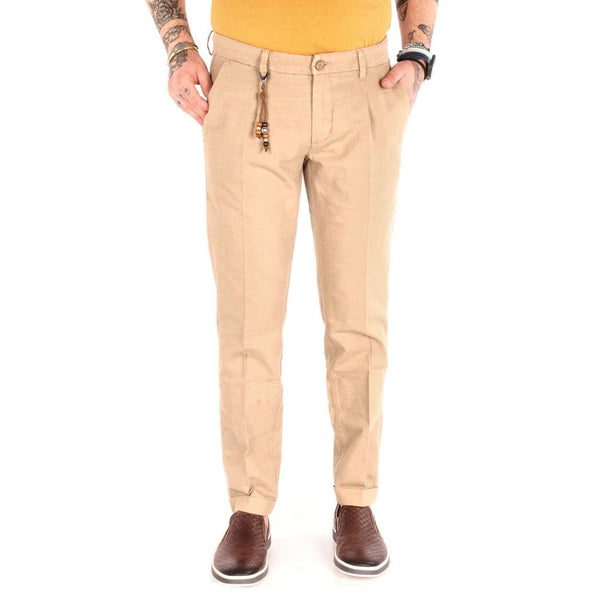 Beige Cotton Jeans & Pant