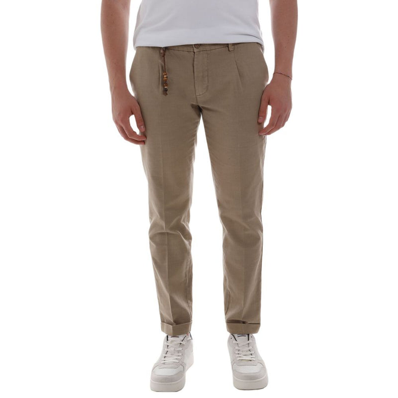 Brown Cotton Jeans & Pant