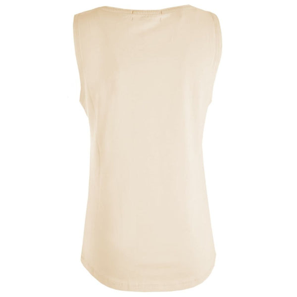 Beige Cotton Tops & T-Shirt