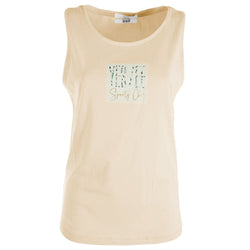 Beige Cotton Tops & T-Shirt