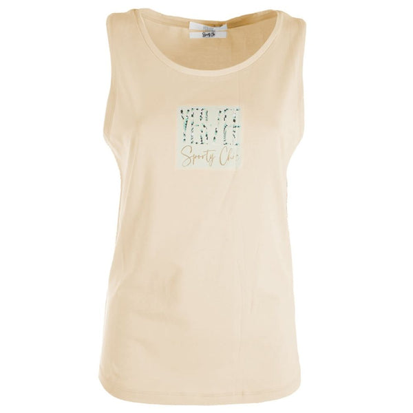 Beige Cotton Tops & T-Shirt