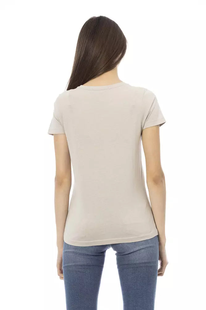 Beige Cotton Tops & T-Shirt