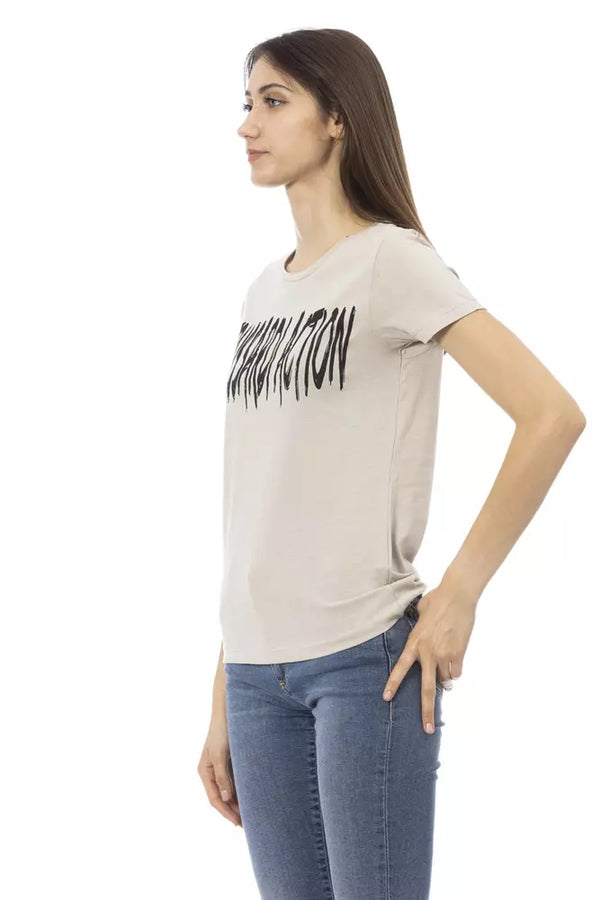 Beige Cotton Tops & T-Shirt