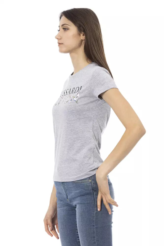 Gray Cotton Tops & T-Shirt