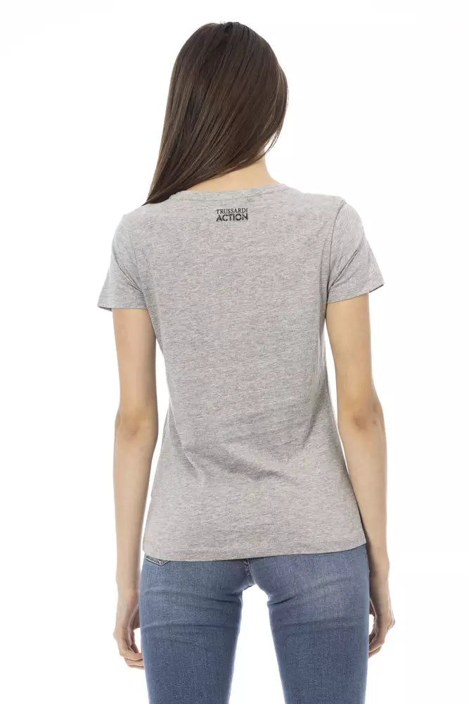 Gray Cotton Tops & T-Shirt