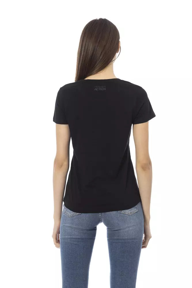 Black Cotton Tops & T-Shirt