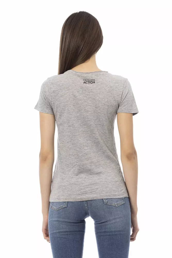 Gray Cotton Tops & T-Shirt