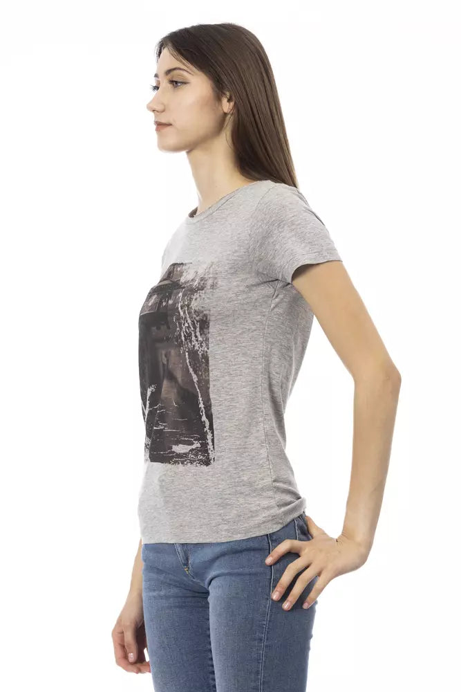 Gray Cotton Tops & T-Shirt