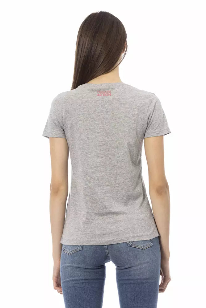 Gray Cotton Tops & T-Shirt