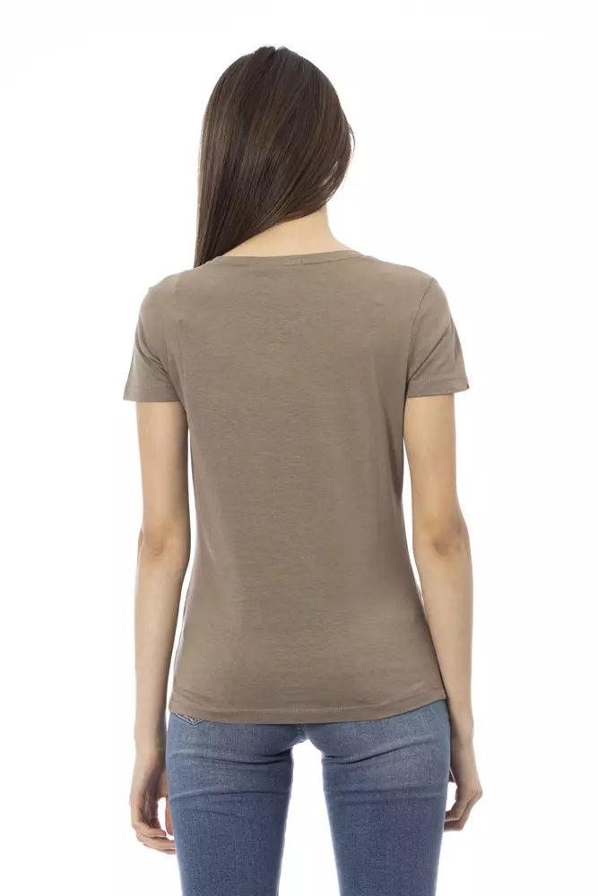 Brown Cotton Tops & T-Shirt