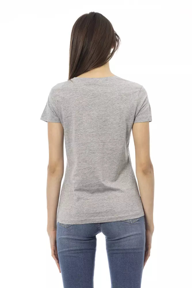 Gray Cotton Tops & T-Shirt