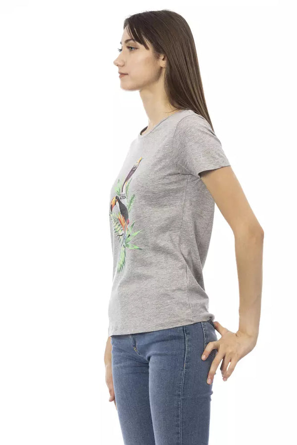 Gray Cotton Tops & T-Shirt