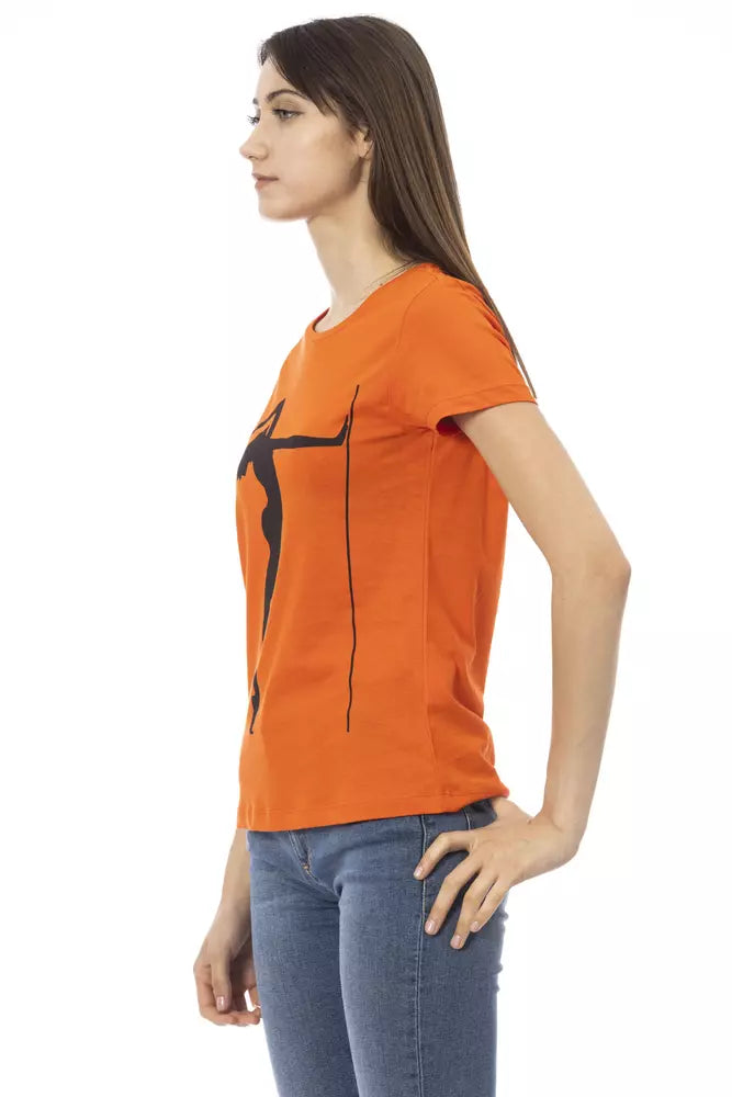 Orange Cotton Tops & T-Shirt