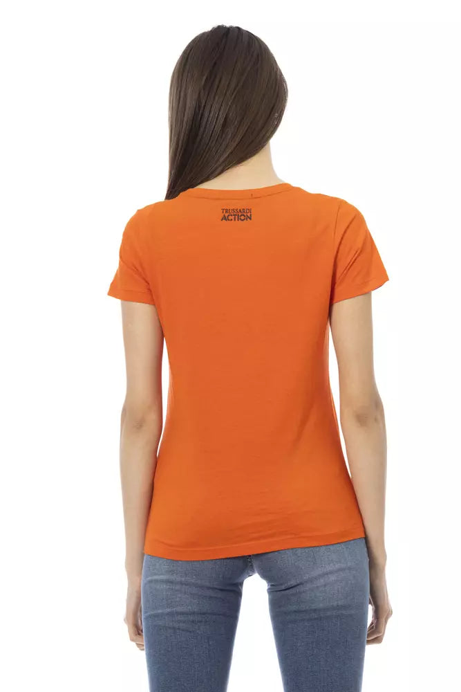 Orange Cotton Tops & T-Shirt