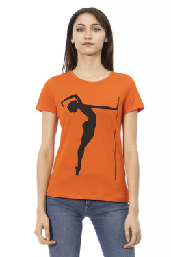 Orange Cotton Tops & T-Shirt