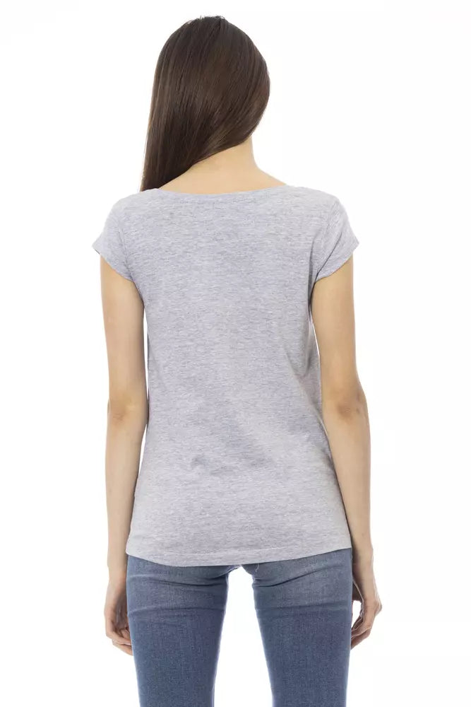 Gray Cotton Tops & T-Shirt