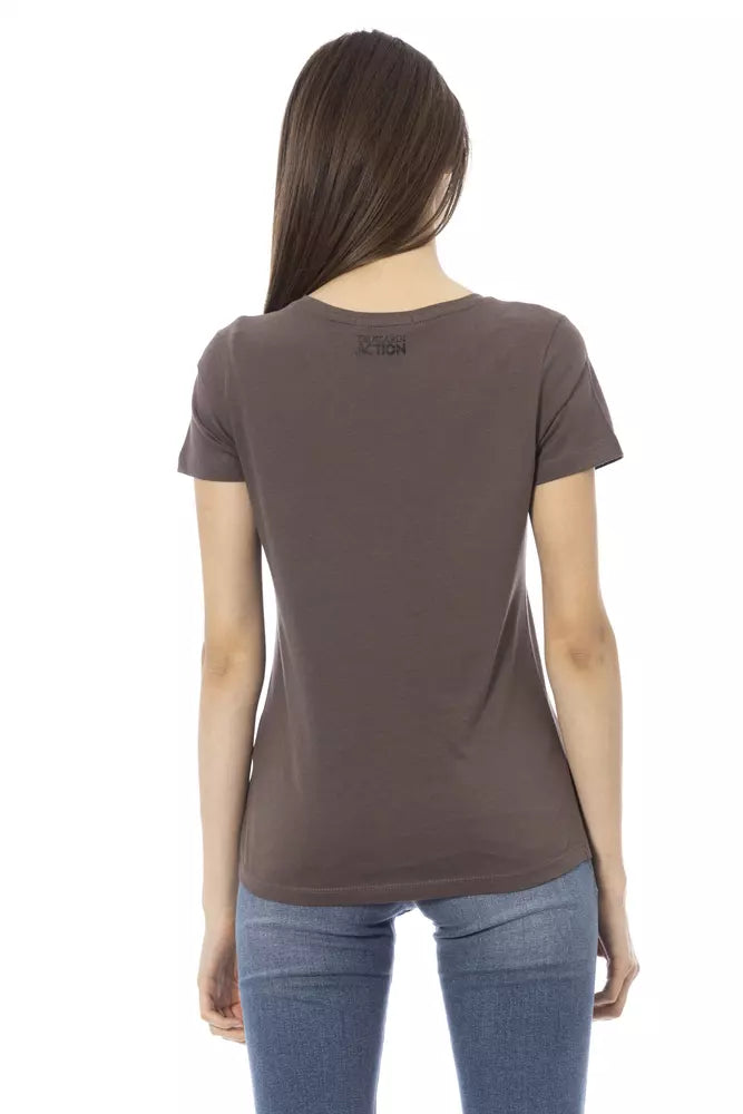 Brown Cotton Tops & T-Shirt