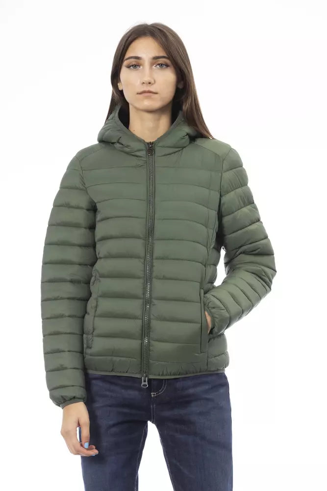 Green Nylon Jackets & Coat