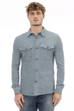 Blue Polyester Shirt