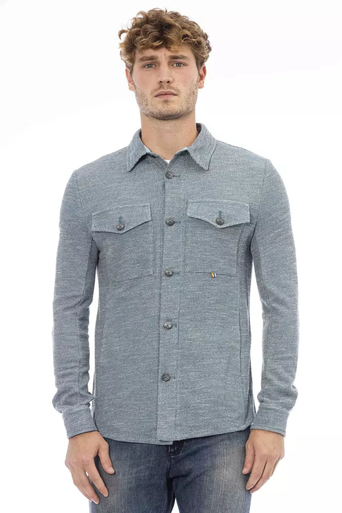 Blue Polyester Shirt