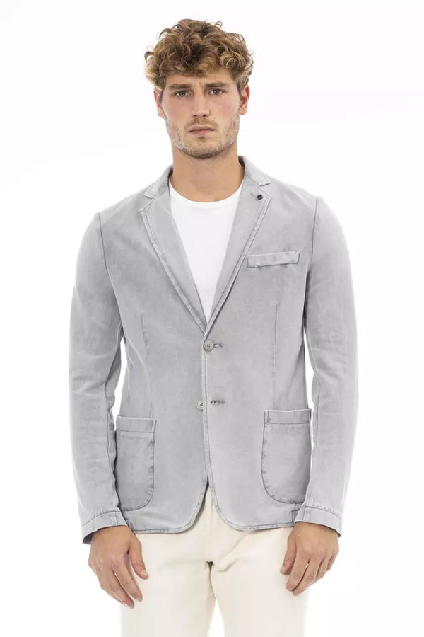 Gray Cotton Blazer