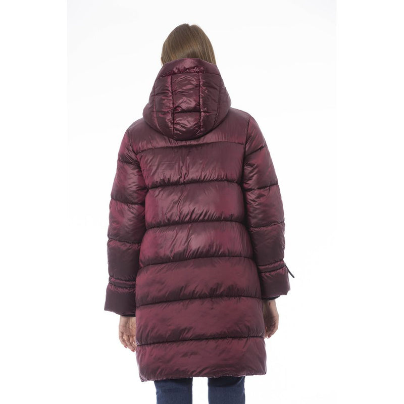 Burgundy Nylon Jackets & Coat