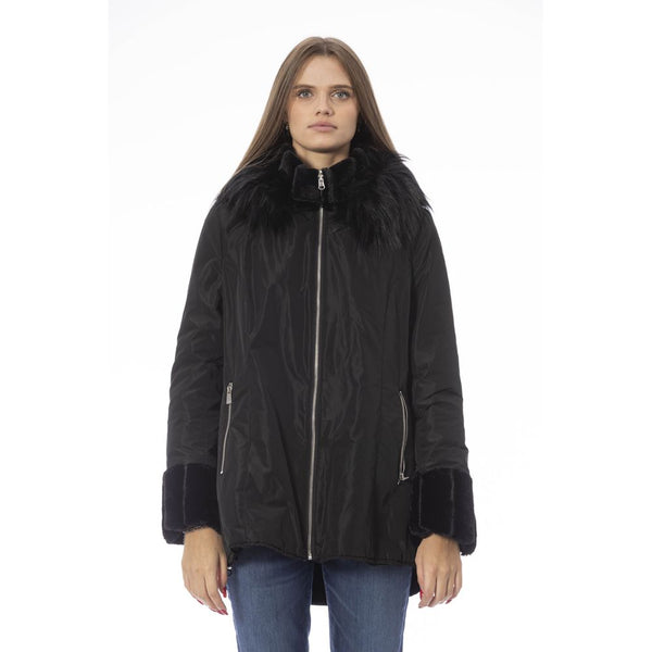 Black Polyester Jackets & Coat