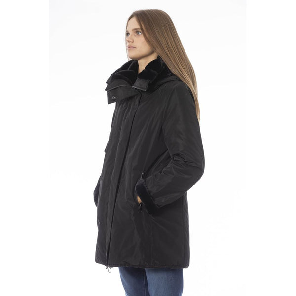 Black Polyester Jackets & Coat