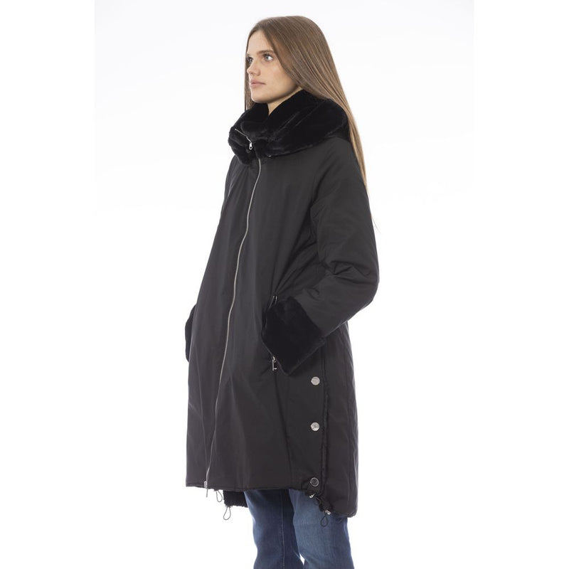 Black Polyester Jackets & Coat