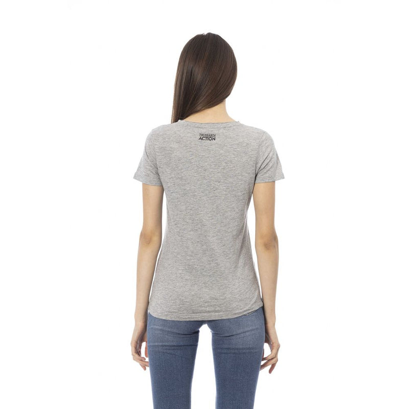 Gray Cotton Tops & T-Shirt