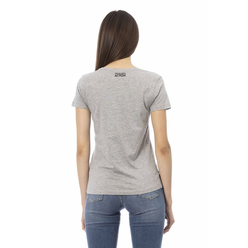 Gray Cotton Tops & T-Shirt