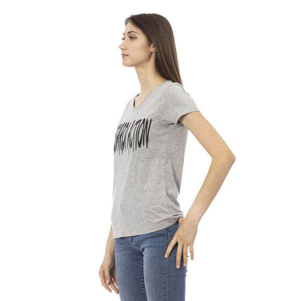 Gray Cotton Tops & T-Shirt