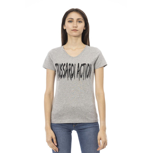 Gray Cotton Tops & T-Shirt