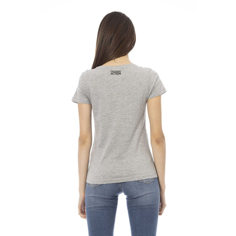 Gray Cotton Tops & T-Shirt