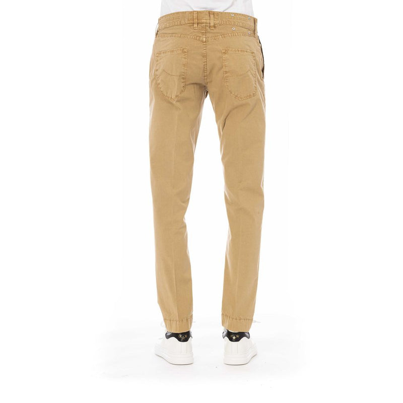 Beige Cotton Jeans & Pant