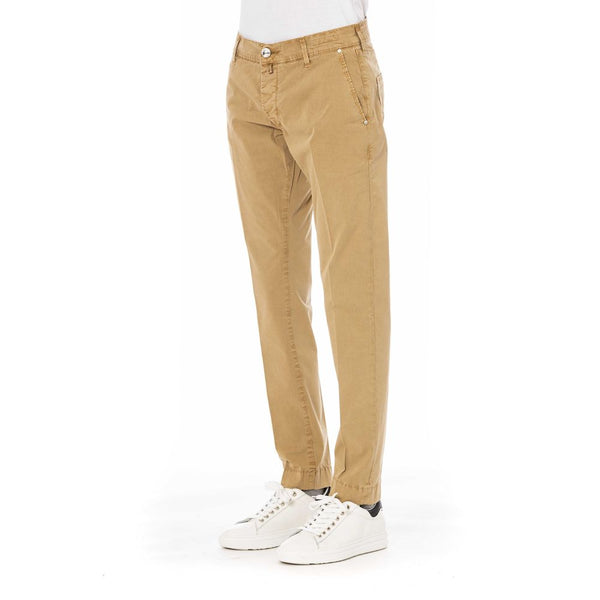 Beige Cotton Jeans & Pant