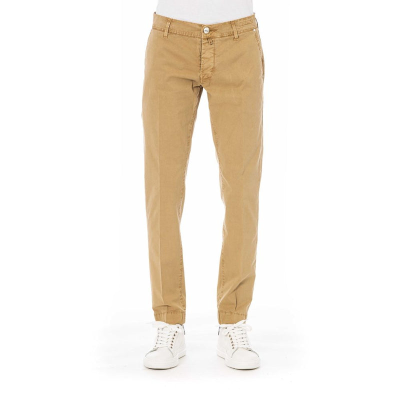 Beige Cotton Jeans & Pant