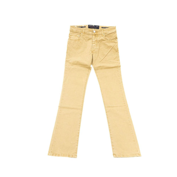 Beige Cotton Jeans & Pant