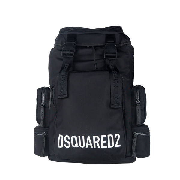 Black Nylon Zip Closure Backpack