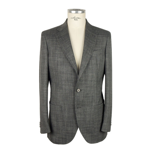 Gray Virgin Wool Blazer