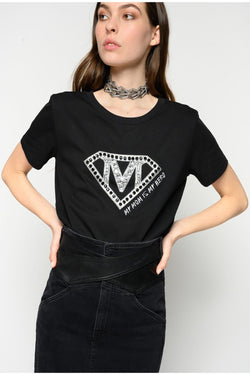 Black Cotton Tops & T-Shirt