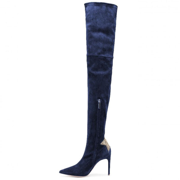 Blue Calfskin Boot