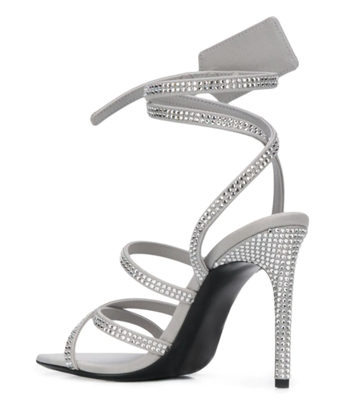 Gray Calfskin Sandal