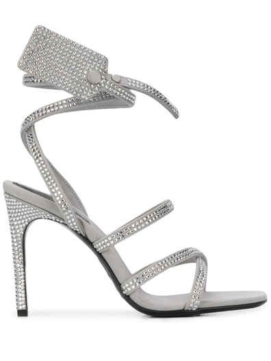 Gray Calfskin Sandal