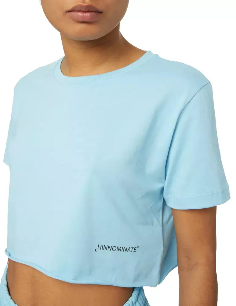 Light Blue Cotton Tops & T-Shirt