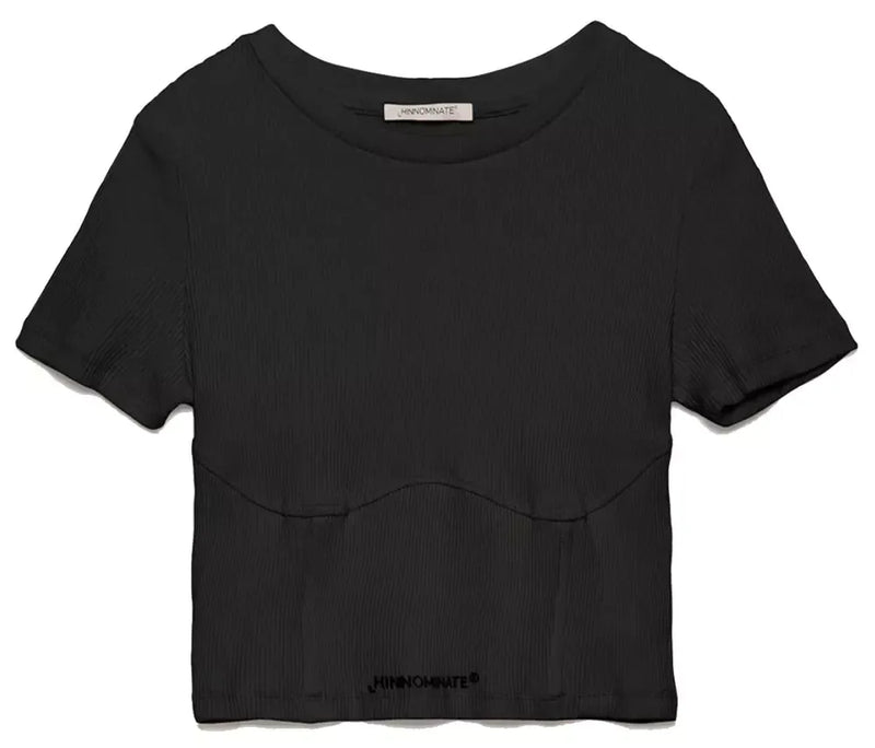 Black Cotton Tops & T-Shirt