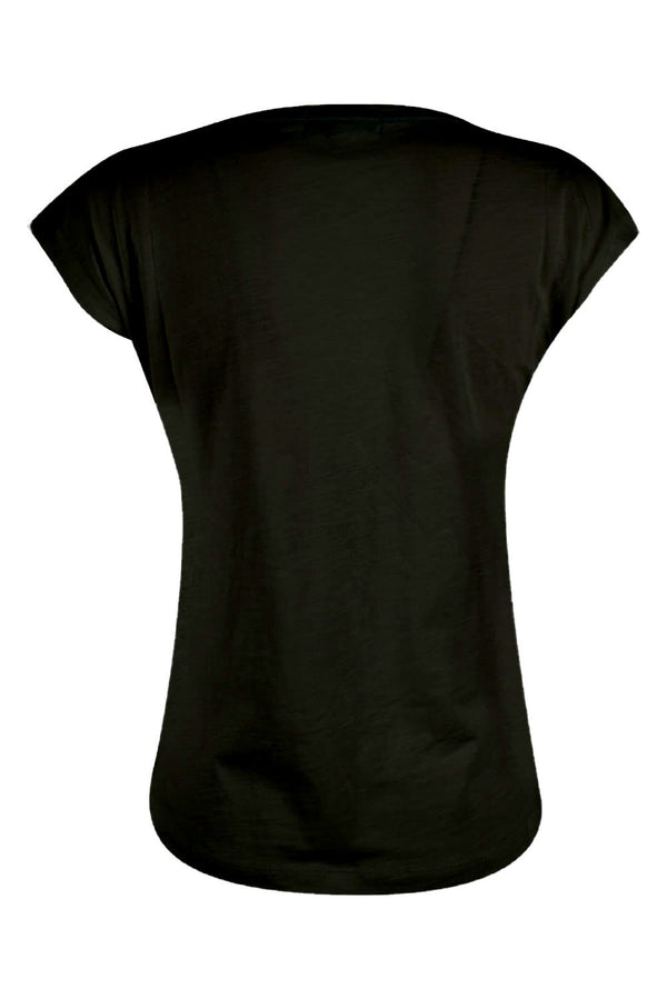 Black Cotton Tops & T-Shirt