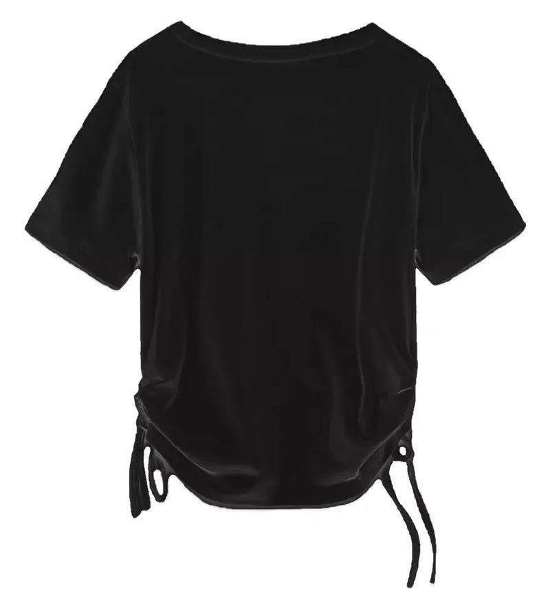 Black Cotton Tops & T-Shirt