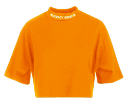 Orange Cotton Tops & T-Shirt