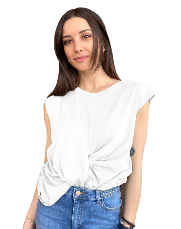 White Cotton Tops & T-Shirt